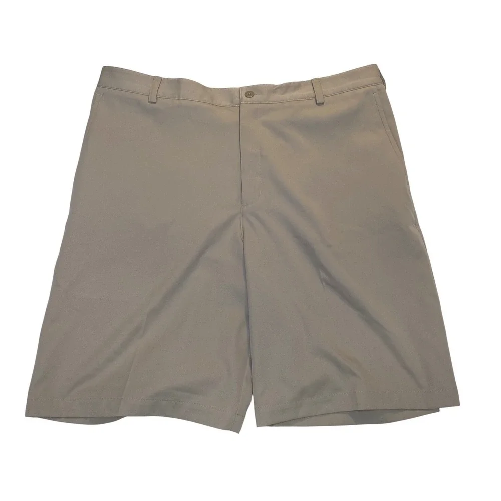 Nike Golf Dri-FIT Performance Golf Shorts Men's 38 Beige Khaki Flat Front